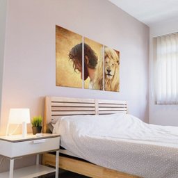 Conjunto Quadro Cristo e Leão de Judá em MDF - 5