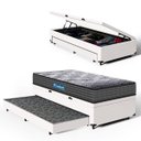 Ver imagem 1 de Cama Box Baú com Colchão de Espuma D60 Double Face Guarda Costas Comfort Force Probel + Auxiliar