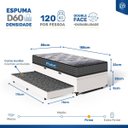 Ver imagem 3 de Cama Box Baú com Colchão de Espuma D60 Double Face Guarda Costas Comfort Force Probel + Auxiliar