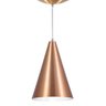 Pendente Luminária Cone M 15,5cm Diâmetro x 22cm Altura - Cobre x Branco - 1