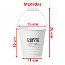 Ver imagem 4 de Balde Vaso Decorativo Enfeite Planta Arranjo Jardim Kit 3PÇS