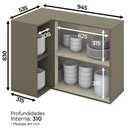 Ver imagem 4 de Armário Aéreo 1 Porta Connect Henn Duna Com Cristal