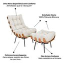 Ver imagem 5 de Cadeira Costela Decorativa Sala Quarto com Puff Linho Luxo