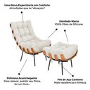 Ver imagem 5 de Cadeira Costela Decorativa Sala Quarto com Puff Linho Luxo