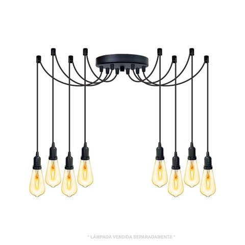 Lustre Aranha com 8 Pendentes de 2 M + Soquetes
