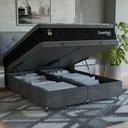 Ver imagem 1 de Cama Box Baú Queen + Colchão Comfort Class Pillow Top Preto/suede Cinza
