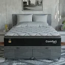 Ver mais imagens de Cama Box Baú Queen + Colchão Comfort Class Pillow Top Preto/suede Cinza