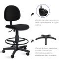 Ver imagem 6 de Cadeira Caixa Alta Balcão Recepção Executiva com Rodízios