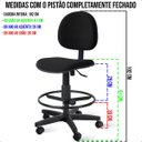 Ver imagem 2 de Cadeira Caixa Alta Balcão Recepção Executiva com Rodízios