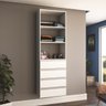 CLOSET COMPLETO - EM L 10, COM CABIDEIRO, PRATELEIRAS, GAVETAS SAPATEIRA DE PISO - 6