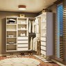 Closet Completo - em L com Gavetas, Prateleiras, Cabideiro e Sapateiro de Piso - 1