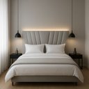 Ver imagem 2 de Cabeceira Cama Box Solteiro 90 Cm Lizza em Linho com Frame:cinza Claro