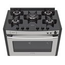 Ver imagem 2 de Fogão Embutir 5 Bocas Gaudí Platinum Vitreo Inox Gás Glp 220 V Venax 22232