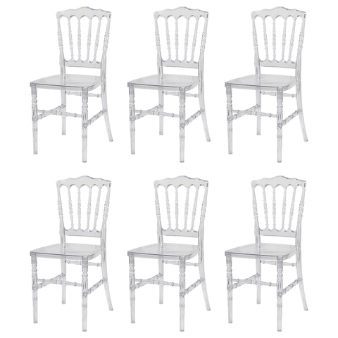 Kit 6 Cadeiras Dior Policarbonato Sala Cozinha Jantar Restaurante Eventos Festas - Mercado Cadeiras