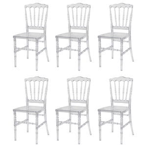 Kit 6 Cadeiras Dior Policarbonato Sala Cozinha Jantar Restaurante Eventos Festas - Mercado Cadeiras