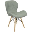 Ver imagem 2 de Kit 2 Cadeiras Charles Eames Eiffel Slim Wood Estofada - Cinza
