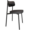 Ver imagem 2 de Cadeira Estofada para Sala de Jantar Astrid Preto C01 Linho Preto Courino Preto - Lyam Decor
