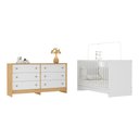 Ver imagem 1 de Berço 3 em 1 para Colchão 130 X 60cm com Cômoda Framboesa Multimóveis Mp4679 - Branco/madeirado