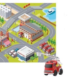 Tapete Infantil Divertido Pista de Corrida Hot Whells Cidade com Carrinho Tatame Educativo Quarto - 4