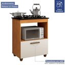 Ver imagem 3 de Balcão para Cooktop 4 Bocas 1 Porta Basculante Salvia Kaiki Móveis Nature/off White