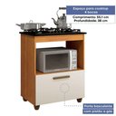 Ver imagem 2 de Balcão para Cooktop 4 Bocas 1 Porta Basculante Salvia Kaiki Móveis Nature/off White