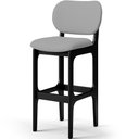 Ver imagem 3 de Kit 02 Banquetas Alta Para Cozinha Madeira Fixa Betta L02 Preto Facto Cinza - Lyam Decor