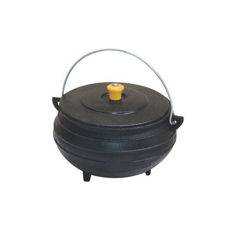 Panela Tripé De Ferro Fundido Com Tampa - Capacidade 10 Lt