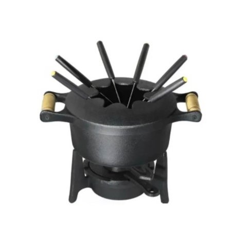Fondue A Álcool Completo Em Ferro Fundido Santana 18 Cm