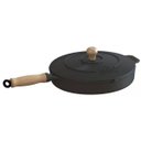 Ver imagem 1 de Frigideira Ferro Fundido Com Tampa Cabo Madeira 22cm