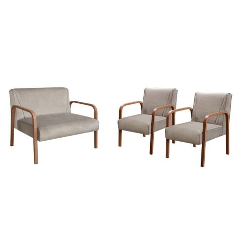 Conjunto Anita 2+1+1 Lugares Cor:Veludo Capuccino 250
