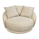 Ver imagem 1 de Poltrona Giratória 122cm Mercy Linho Bege - Sallar Home