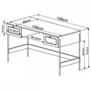 Ver imagem 4 de Escrivaninha 2 Gavetas 139cm Palhinha Pés Metálicos 28931 Oslo Artesano - Hanover/dourado