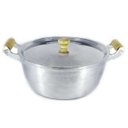 Ver imagem 1 de Caçarola Panela Alumínio Polido Alça Madeira Bojuda 22cm