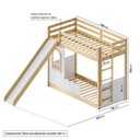 Ver imagem 4 de Beliche Montessoriana com LED, Janela e Escorregador New Garden Casatema MadeiraOriginals Marrom/Branco