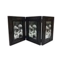 Ver imagem 1 de Porta Retrato de Mesa 3 Fotos Moldura C/ Vidro Vintage Preto