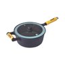 Caçarola de Ferro Cabo Madeira e Tampa de Vidro 5 Litros - 1