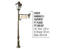 Ver imagem 2 de Poste Colonial Kansas para Jardim Alumínio C. S. Placa 3,20m