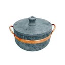 Ver imagem 1 de Panela de Pressão em Pedra Sabão com Alça de Cobre 3,6 Ltrs