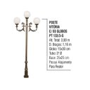 Ver imagem 2 de Poste Colonial Vitória para Jardim Alumínio 03 Globos 3,00m