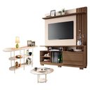 Ver imagem 1 de Estante Home Theater Artheo Castanho Off White com Mesa de Centro Sky com Tampo de Vidro e Aparador