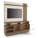Ver imagem 3 de Estante Home Theater Artheo Castanho Off White com Mesa de Centro Sky com Tampo de Vidro e Aparador