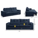 Ver mais imagens de Sofá Retrátil e Reclinável 2 Lugares 1,90m com Molas Milena Suede Azul Rover & Beato