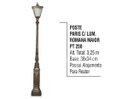 Ver imagem 2 de Poste Paris Para Jardim de Alumínio C/Lum Romana Maior 3,25M