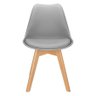 3x Cadeira Charles Eames Leda Design Wood Estofada Base Madeira Cinza - 3