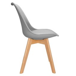 3x Cadeira Charles Eames Leda Design Wood Estofada Base Madeira Cinza - 4