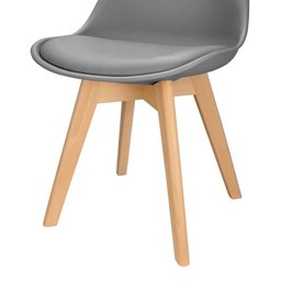 3x Cadeira Charles Eames Leda Design Wood Estofada Base Madeira Cinza - 5