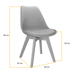 3x Cadeira Charles Eames Leda Design Wood Estofada Base Madeira Cinza - 7