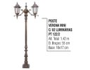 Ver imagem 2 de Poste Verona Mini para Jardim de Alumínio 02 Luminária 1,42m
