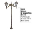 Ver imagem 2 de Poste Colonial Romano Jardim de Alumínio 02 Luminária 2,25m