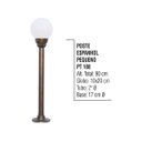 Ver imagem 2 de Poste Colonial Espanhol Pequeno para Jardim De Alumínio 90cm